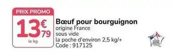 Promo - bœuf pour bourguignon