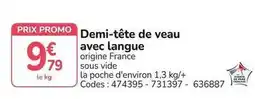 Promocash Promo - demi-tête de veau avec langue offre