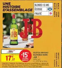 Intermarché Contact J&b - scotch whisky blended rare offre