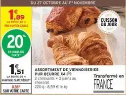 Intermarché Contact Assortiment de viennoiseries pur beurre x4 offre