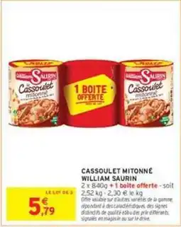 Intermarché Contact William saurin - cassoulet mitonné offre