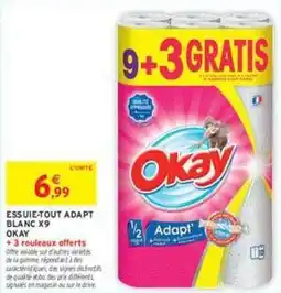 Intermarché Contact Okay - essuie-tout adapt blanc x9 offre