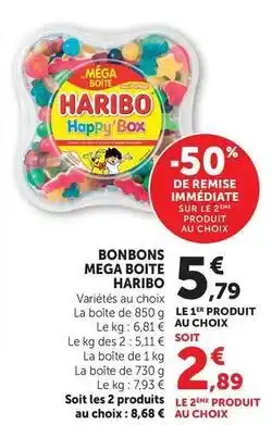 Maximarché Haribo - bonbons mega boite offre