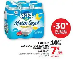Maximarché Lactel - lait uht sans lactose 1,2% mg matin leger offre