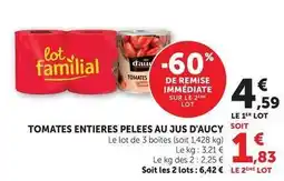 Maximarché D'aucy - tomates entieres pelees au jus offre