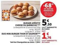 Maximarché Burger - aperitif cheese ou barbecue offre