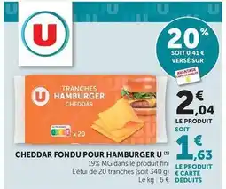 Maximarché U - cheddar fondu pour hamburger offre