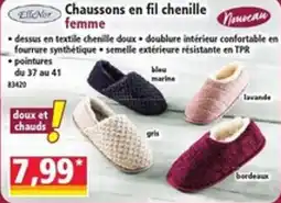 Norma Ellonor Chaussons en fil chenille femme offre