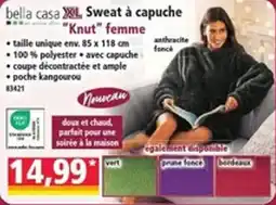 Norma bella casa Sweat à capuche "Knut" femme offre