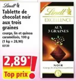 Norma Lindt Tablette de chocolat noir aux trois graines offre