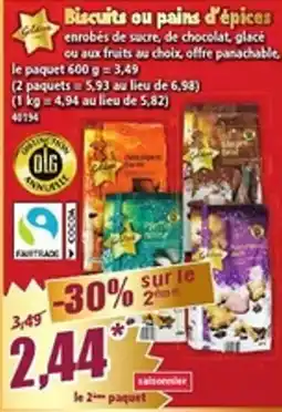Norma Golden Biscuits ou pains d'épices offre