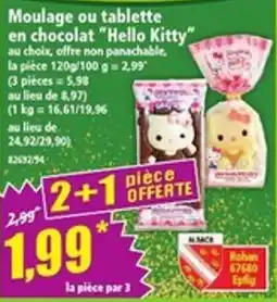 Norma Hello Kitty Moulage ou tablette en chocolat offre