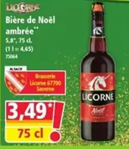 Norma LICORNE Bière de Noël ambrée offre