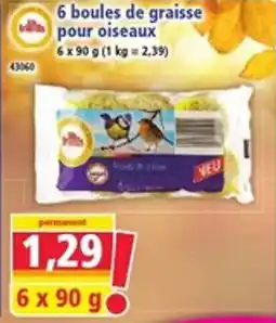 Norma Trillia Boules de graisse pour oiseaux offre