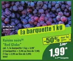 Norma Raisins noirs Red Globe offre