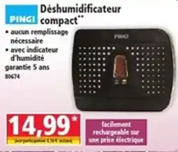 Norma PINGI Déshumidificateur compact offre