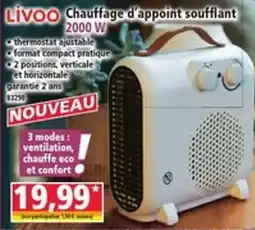 Norma Livoo Chauffage d'appoint soufflant offre