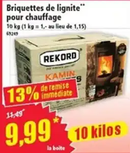 Norma REKORD Briquettes de lignite offre