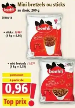 Norma boehli Mini bretzels ou sticks offre