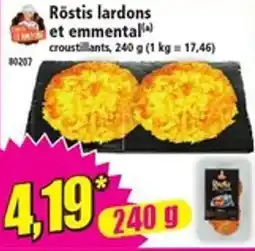 Norma Röstis lardons et emmental offre