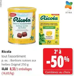 Colruyt Ricola Bonbons suisses aux herbes offre