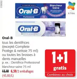 Colruyt Oral-B tous les dentifrices ou toutes les brosses à dents manuelles offre