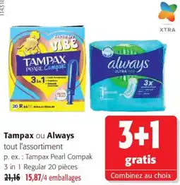 Colruyt Tampax Tampax Pearl Compak offre