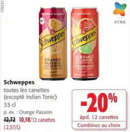 Colruyt Schweppes toutes les canettes offre