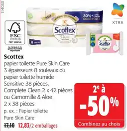 Colruyt Scottex papier toilette Pure Skin Care offre