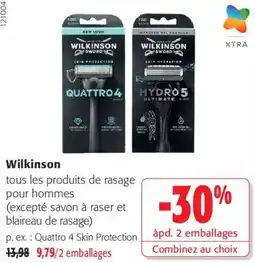 Colruyt Wilkinson Quattro 4 Skin Protection offre
