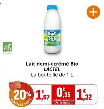 LACTEL Lait demi-écrémé Bio