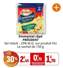 Coccinelle Express PRÉSIDENT Emmental râpé offre