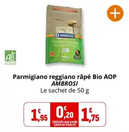 Coccinelle Express AMBROSI Parmigiano reggiano râpé Bio AOP offre