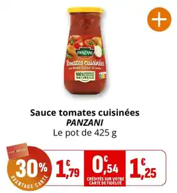 Coccinelle Express PANZANI Sauce tomates cuisinées offre