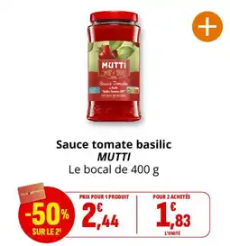 Coccinelle Express MUTTI Sauce tomate basilic offre