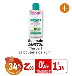 Coccinelle Express SANYTOL Gel mains désinfectant offre