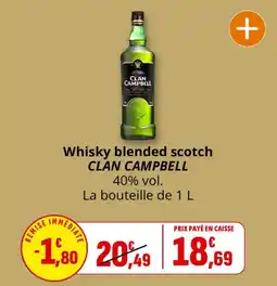Coccinelle Express CLAN CAMPBELL Whisky blended scotch offre