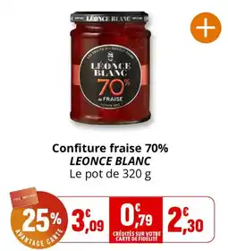 Coccinelle Express LEONCE BLANC Confiture fraise 70% offre