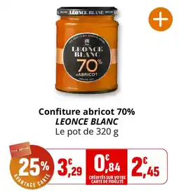 Coccinelle Express LEONCE BLANC Confiture abricot 70% offre