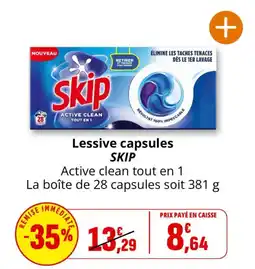 Coccinelle Express SKIP Lessive capsules offre