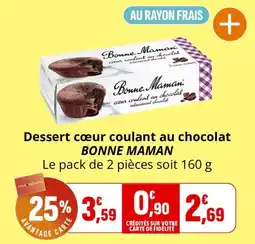 Coccimarket BONNE MAMAN Dessert cœur coulant au chocolat offre