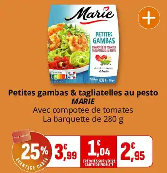 Coccimarket MARIE Petites gambas & tagliatelles au pesto offre
