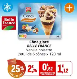 Coccimarket Belle France Cônes Vanille Noisette offre