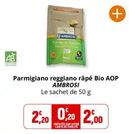 Coccimarket AMBROSI Parmigiano reggiano râpé Bio AOP offre
