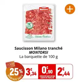 Coccimarket Montorsi Saucisson Milano tranché offre