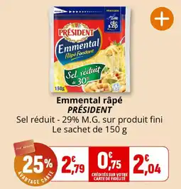 Coccimarket PRÉSIDENT Emmental râpé offre