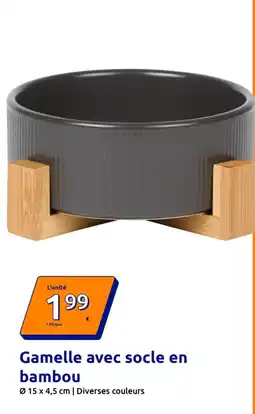 Action Gamelle avec socle en bambou offre