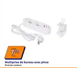 Action Multiprise de bureau avec pince offre