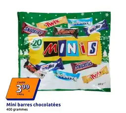 Action MINIS Mini barres chocolatées offre