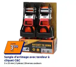 Action C&C Sangle d'arrimage avec tendeur à cliquet offre